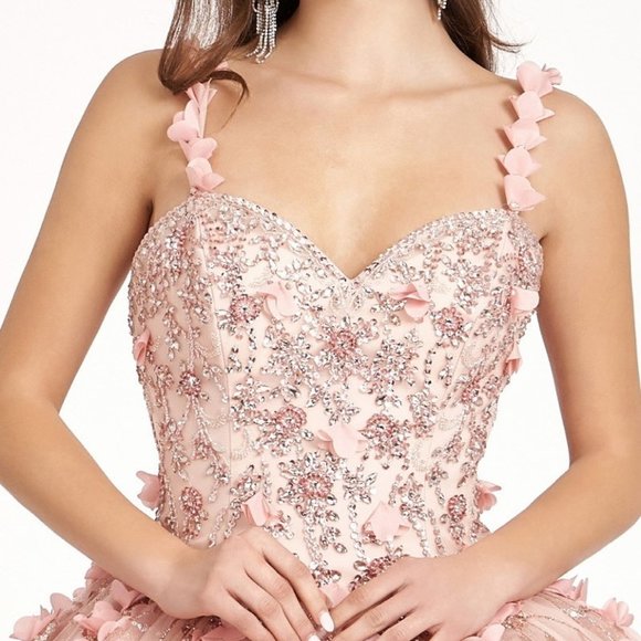 BLUSH Beads and Jewel Embellished Bodice Sweetheart Quinceanera Dress GL1959 - Picture 3 of 8